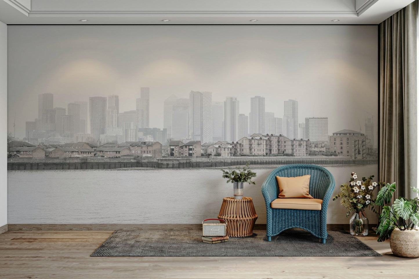 Blurred city buildings print GD3151

