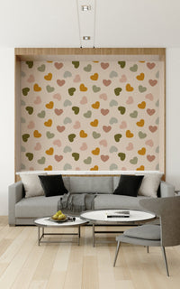 Charming interior Heartfelt Harmony Wallpaper decor print.