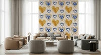 Close-up of bohemian heart painting design wallpaper., GD6511