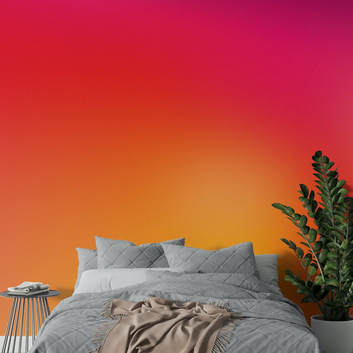 Bold Hot Pink to Orange Gradient Wall Mural Design, GD1511