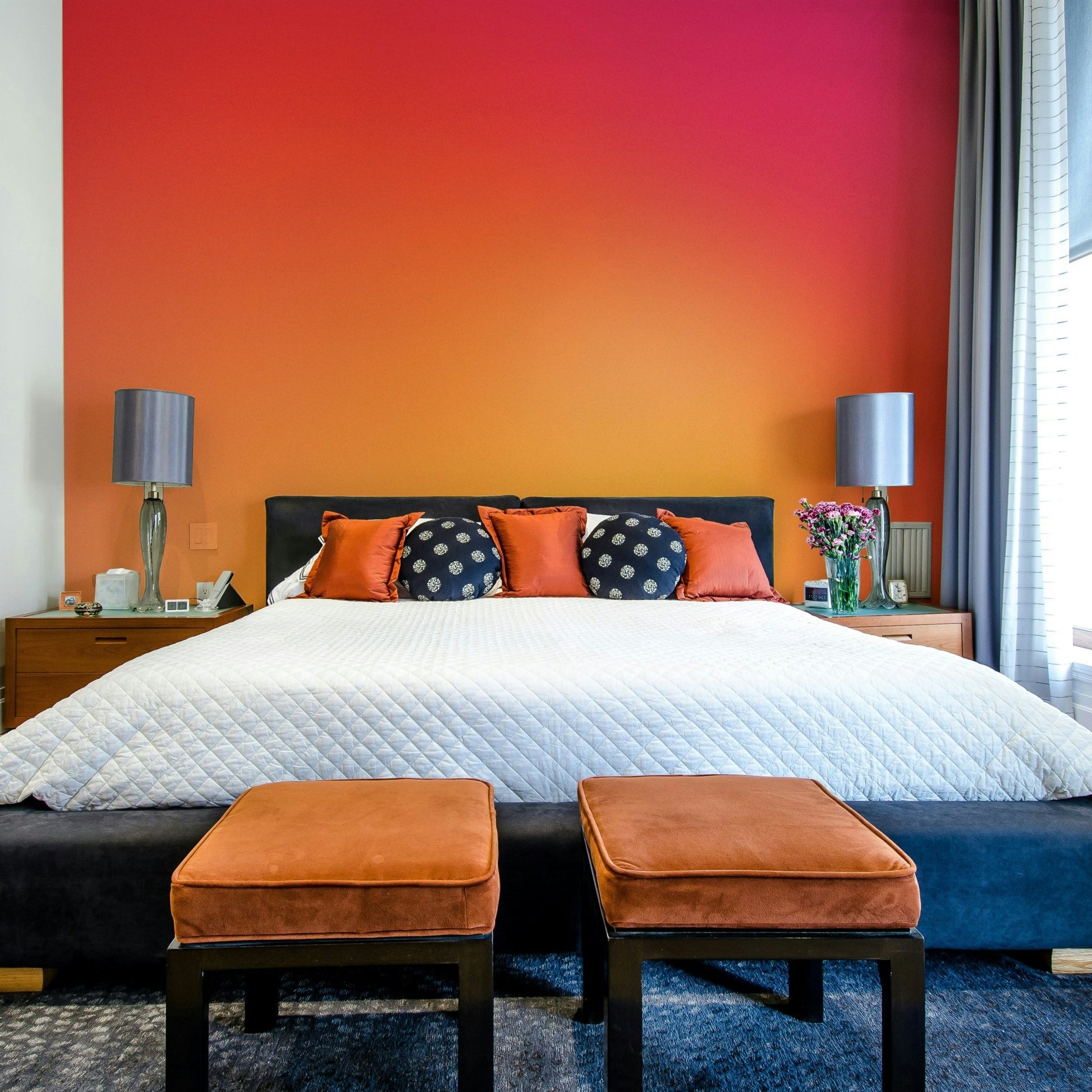 Vibrant Pink and Orange Heat Map Gradient Wall Mural, GD1511