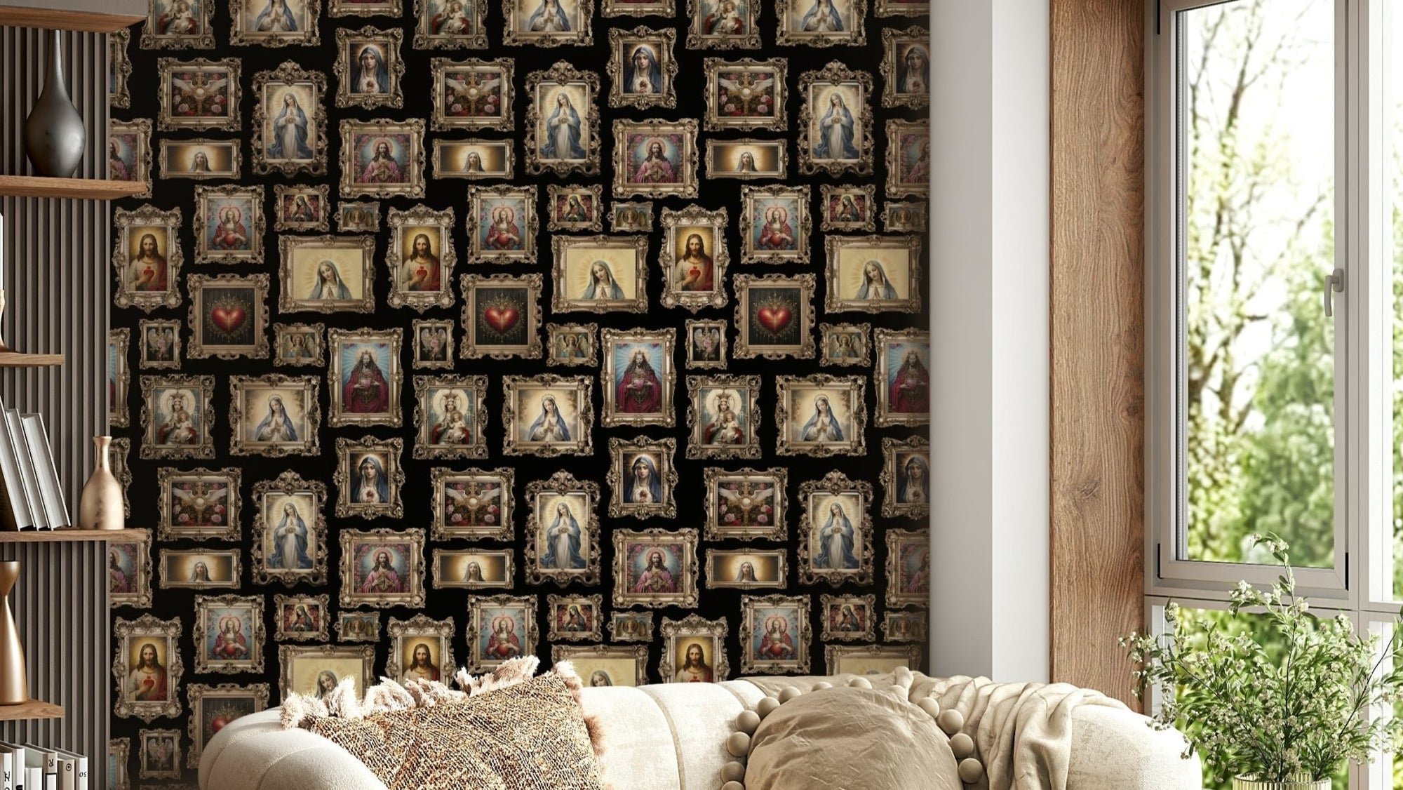 Close-up of an ornate, gilded-like frame pattern GD4038

