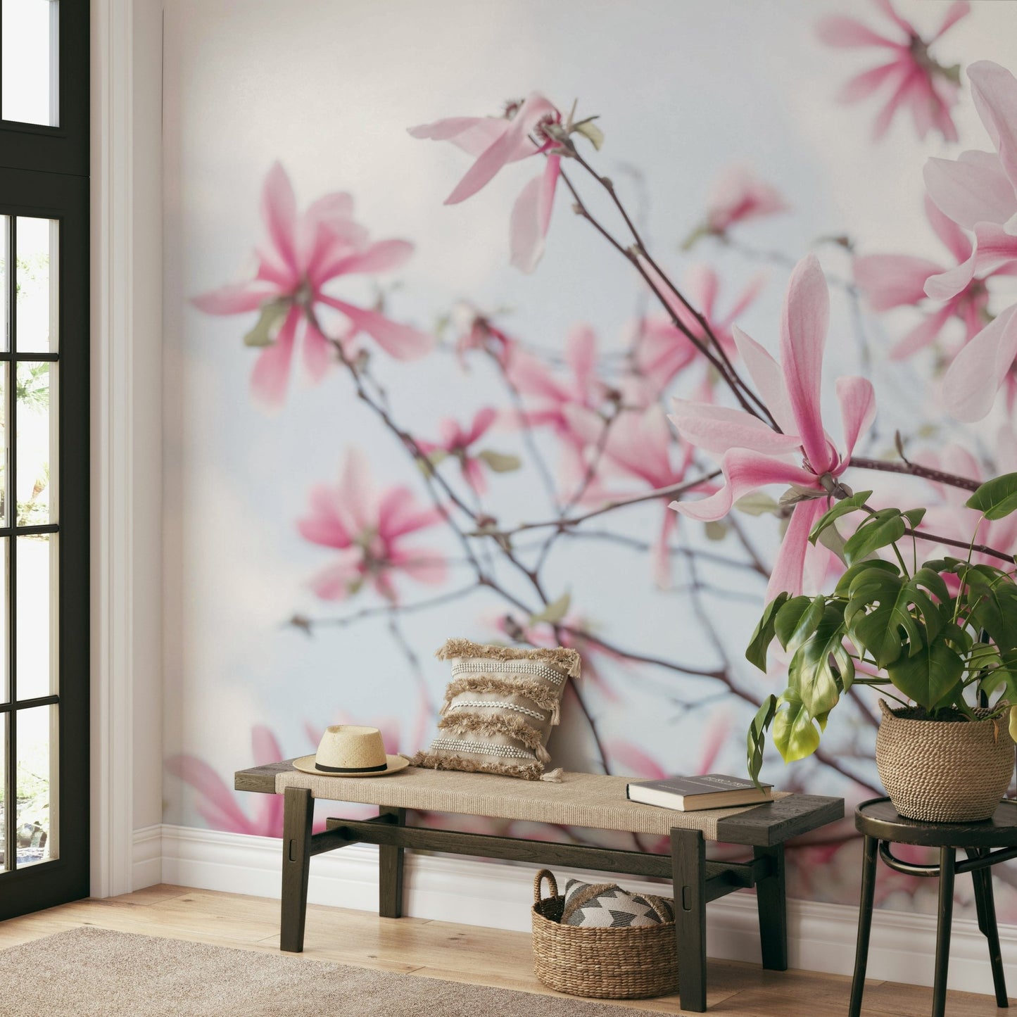 Heavenly Magnolias Wall Mural featuring large, blooming flowers.