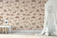 Beige forest animal wallpaper for kids
 KB99