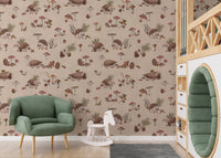 Whimsical hedgehog wallpaper for nursery KB99

