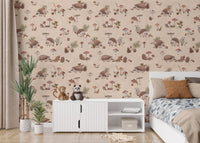 Watercolor hedgehog forest wallpaper print KB99
