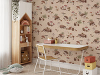 Neutral beige hedgehog wallpaper theme
 KB99