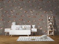 Gender-neutral forest animal wallpaper
