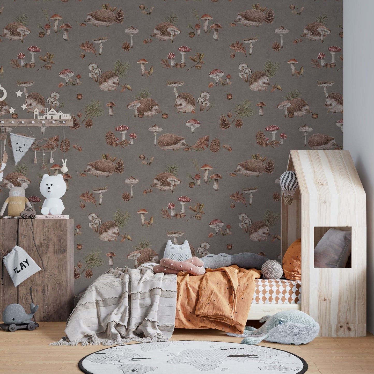 Scandinavian-style hedgehog wall décor

