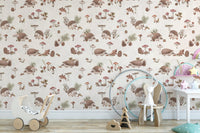 Cute woodland hedgehog wallpaper design KB102

