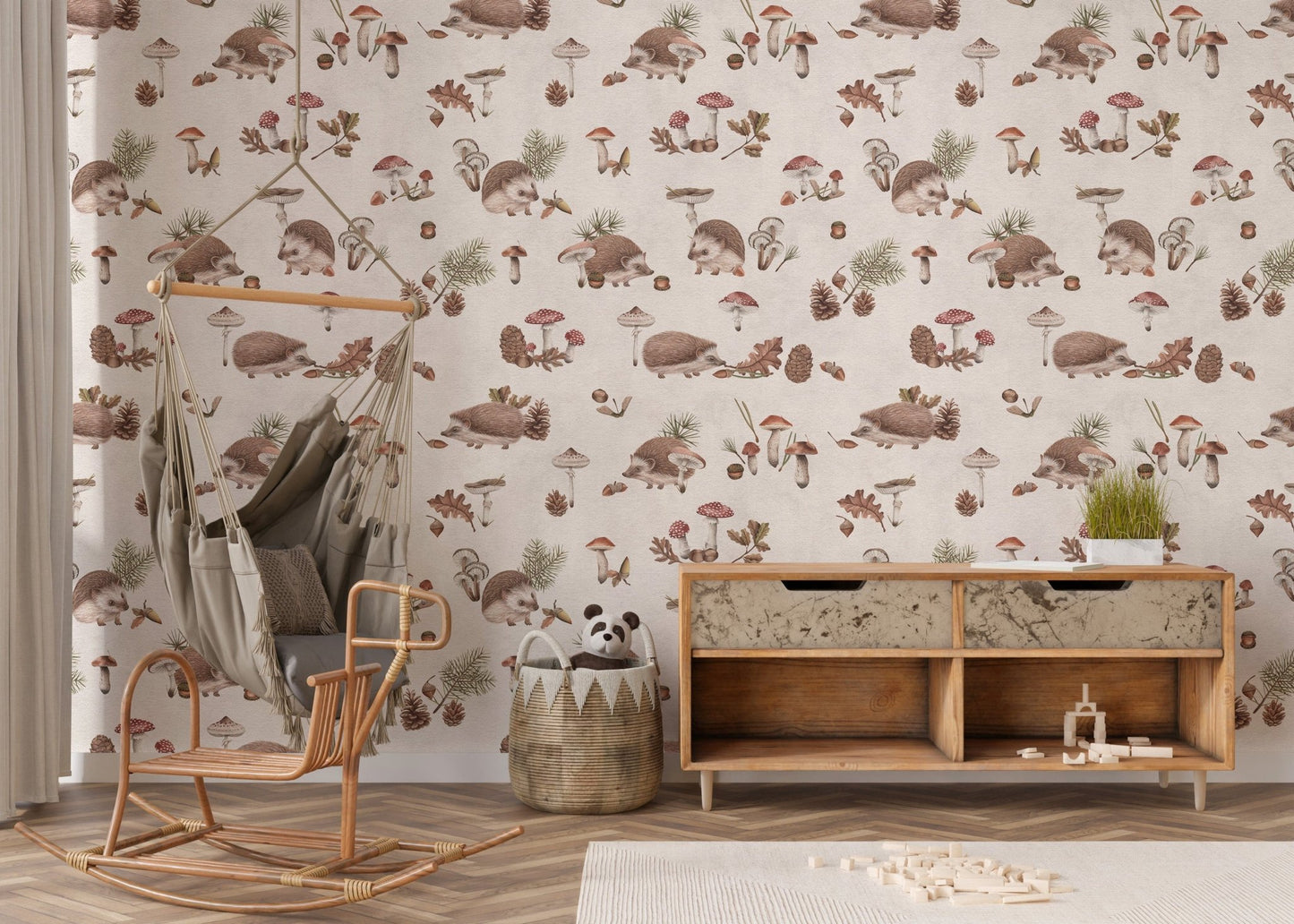 Taupe forest animal wallpaper for kids
 KB102