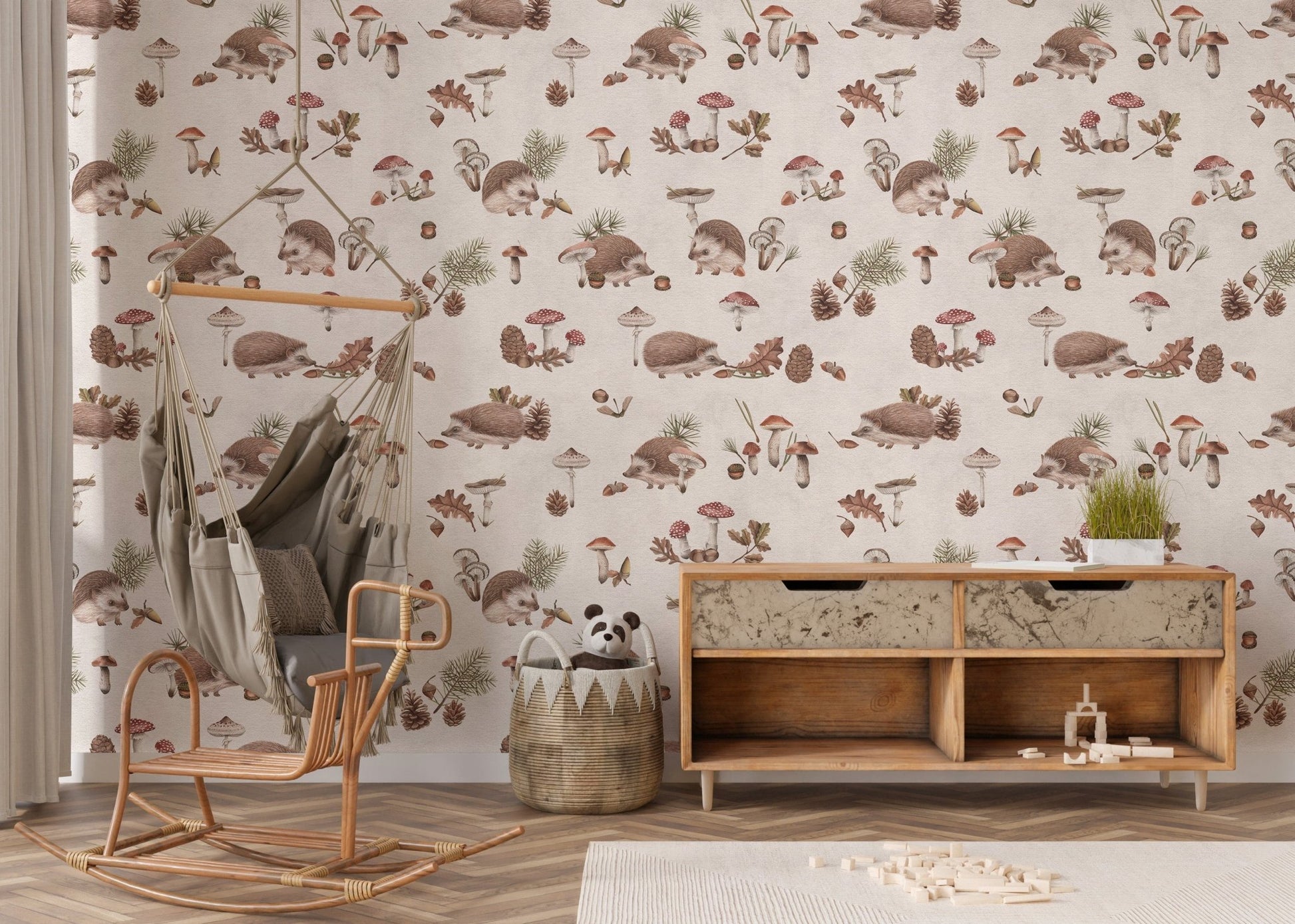 Taupe forest animal wallpaper for kids
 KB102