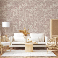 Office home with Heirloom Floral Patchwork Batik wallpaper and floral sections, GD9015