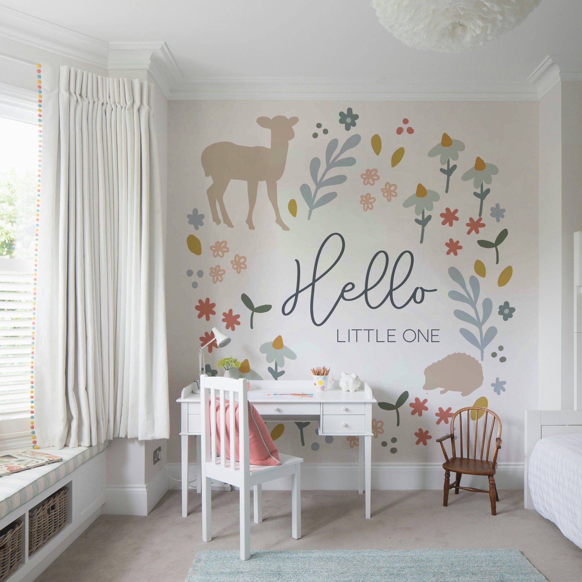 Hello Little One Woodland Mural for Playful Spaces, GD1796