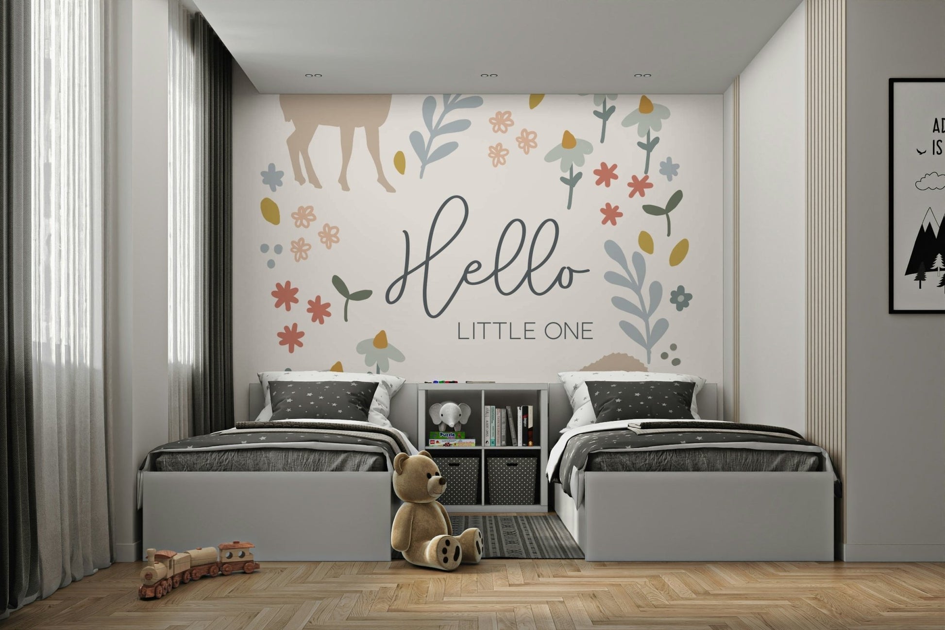 Whimsical Woodland Theme Wall Mural for Kids, GD1796