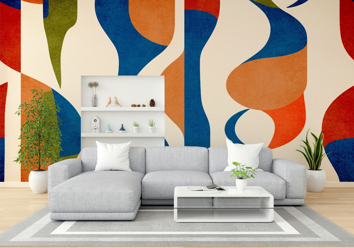 Wall covering inspired by Scandinavian design.


