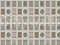 Heritage gallery style wall mural with floral and geometric panels, GD8979