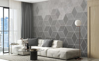 Modern hexagon cement wallpaper mural