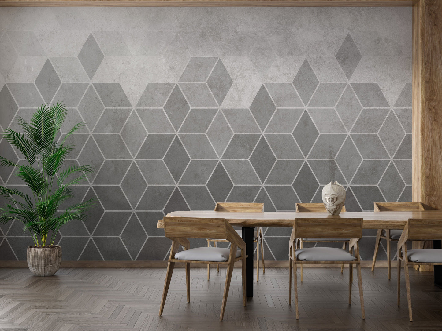 Hexagon Cement Wall Tiles Wallpaper Mural - Giffywalls