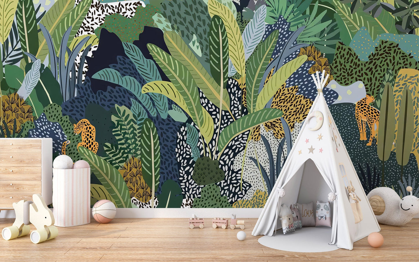 Hidden Jungle Cat Mural - C402