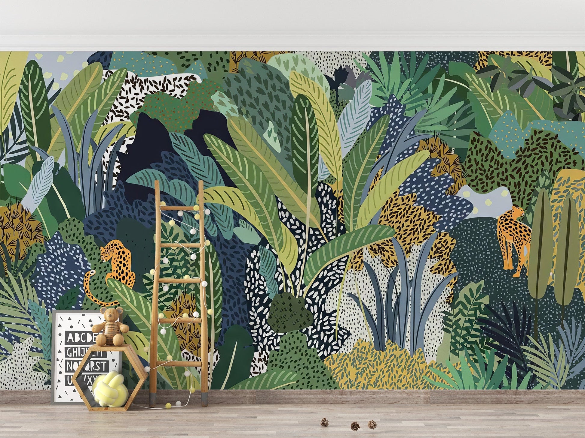 Hidden Jungle Cat Mural -C402