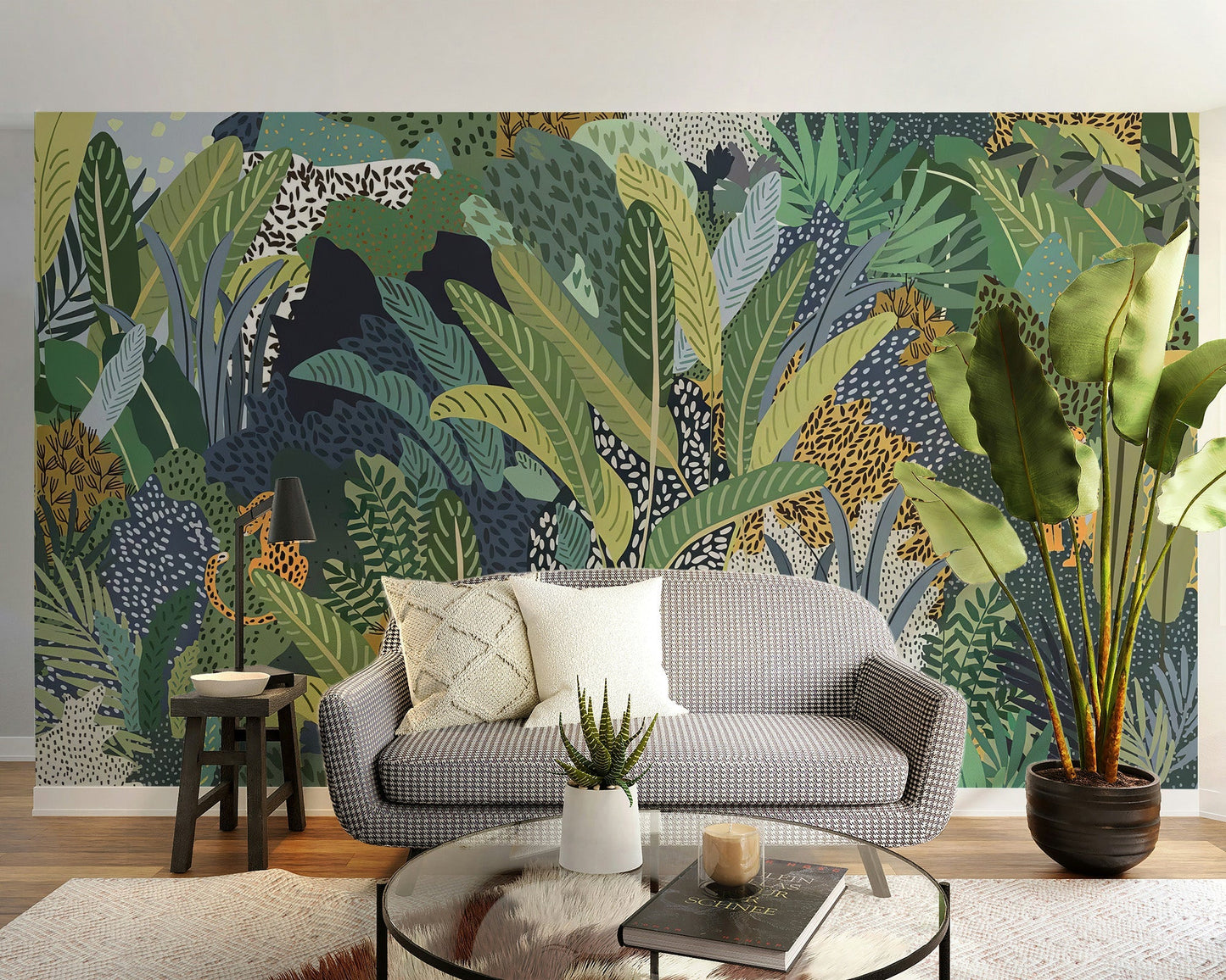 Hidden Jungle Cat Reusable Wallpaper C402