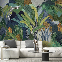 Hidden Jungle Cat Mural Wallpaper C402