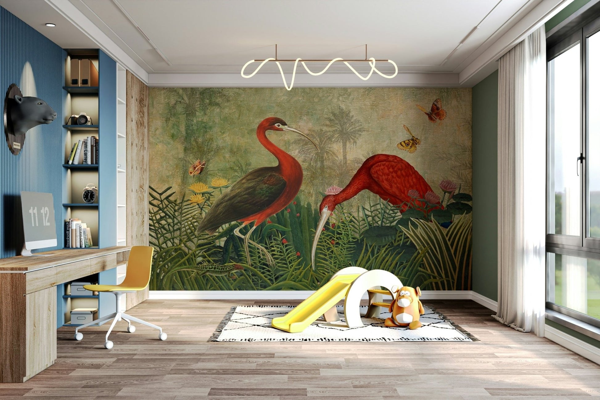 Nature-inspired Hidden Oasis mural for home decor.

