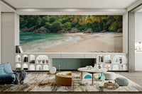 Lush green leaves on hidden tropical oasis wallpaper

