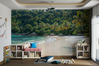 Vibrant tropical foliage wallpaper for home walls

