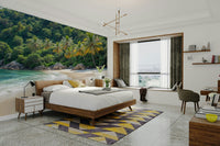 Tropical palm leaves pattern for vibrant wall design

