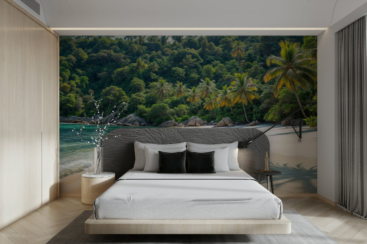 Dense tropical leaves wallpaper with natural vibe

