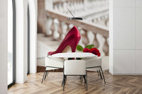 High Heels and Rose Wall Mural