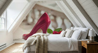 High Heels and Rose Wall Mural