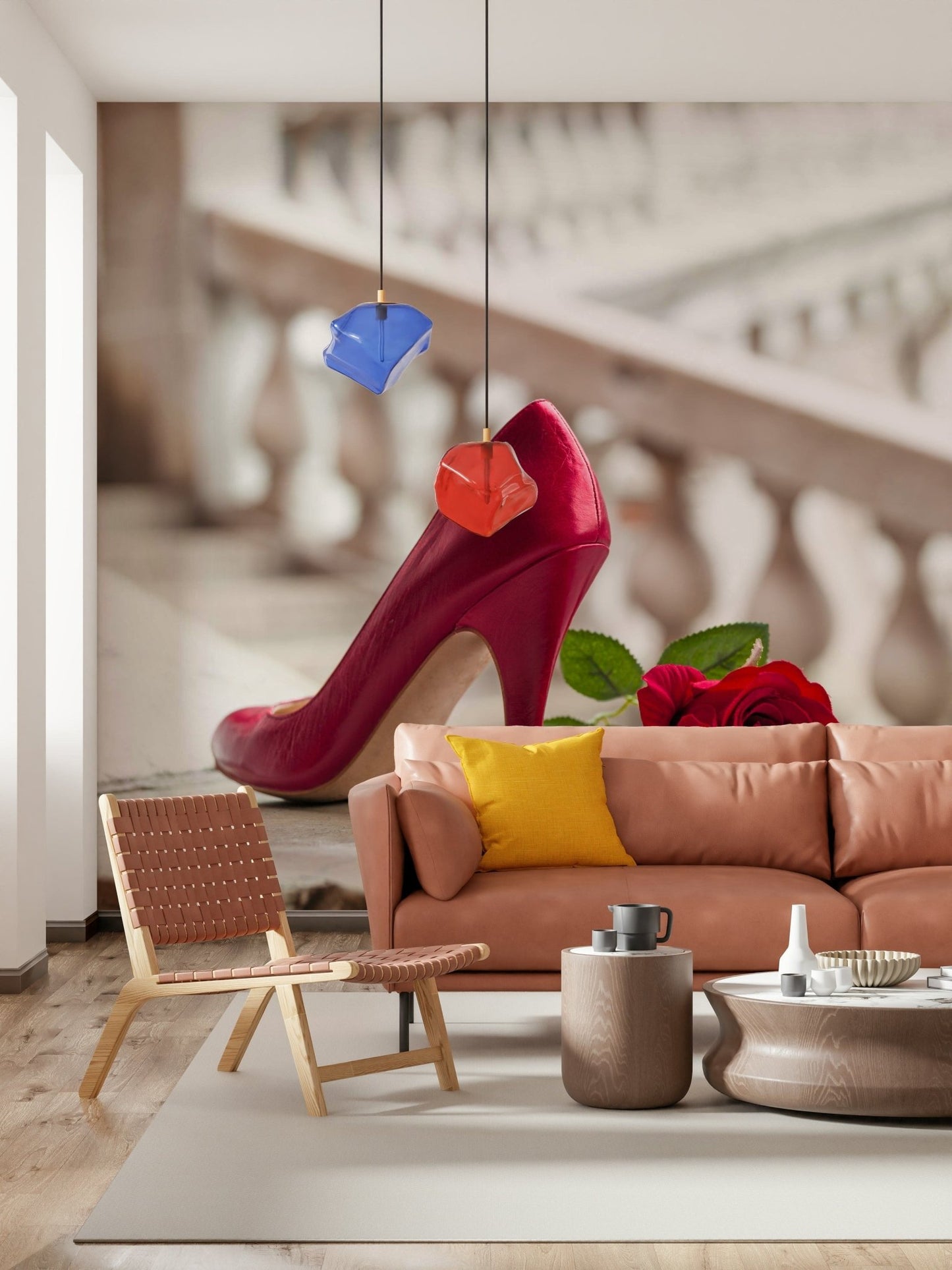 High Heels and Rose Wall Mural