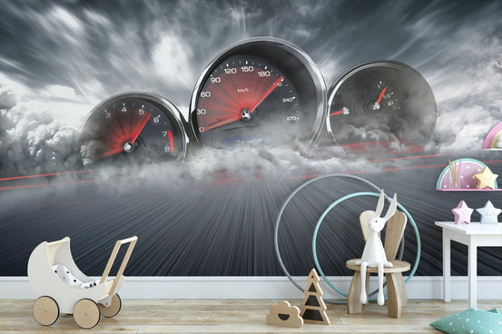 High-speed dashboard mural wallpaper, B392