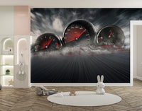 High Speed Car Dashboard Wall Mural - Giffywalls