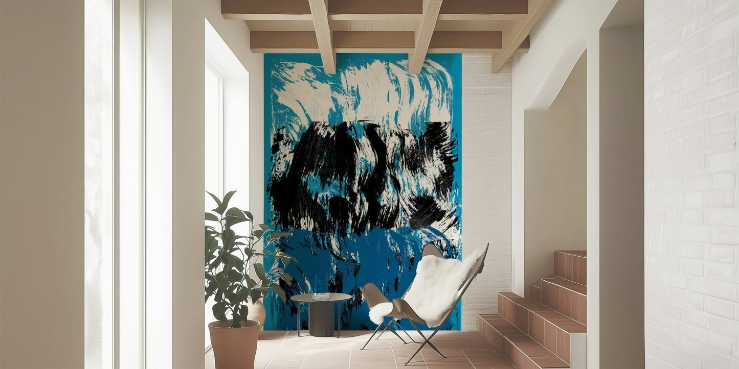 Wallpaper mural Squally brushstrokes, tempestuous pattern, High Tide art.
