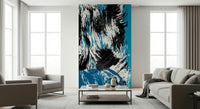 Ebullient wall mural Crashing waves, savage dark, High Tide energy.