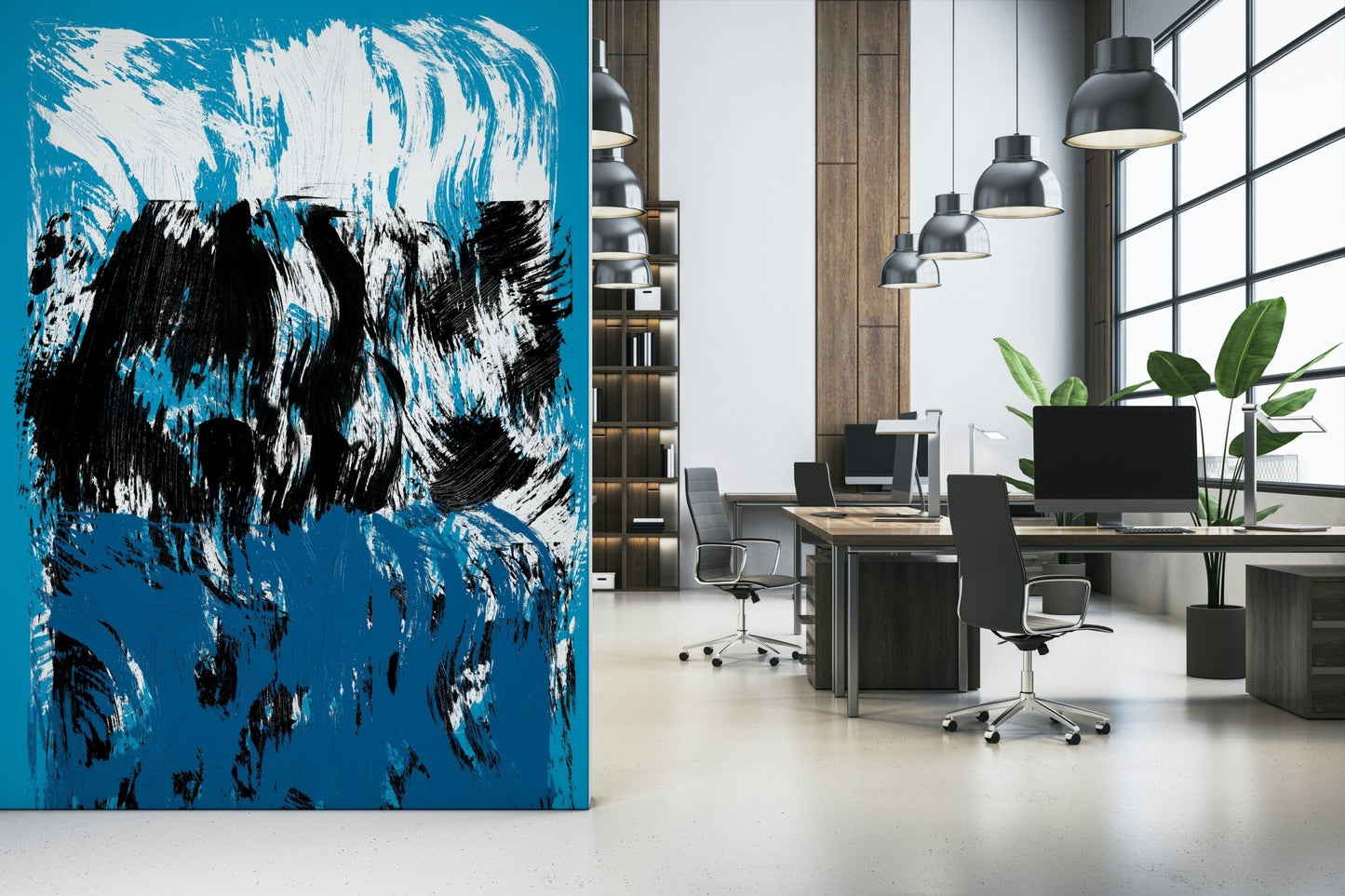 High Tide abstract wall decor, flailing pattern, gale-force colors.