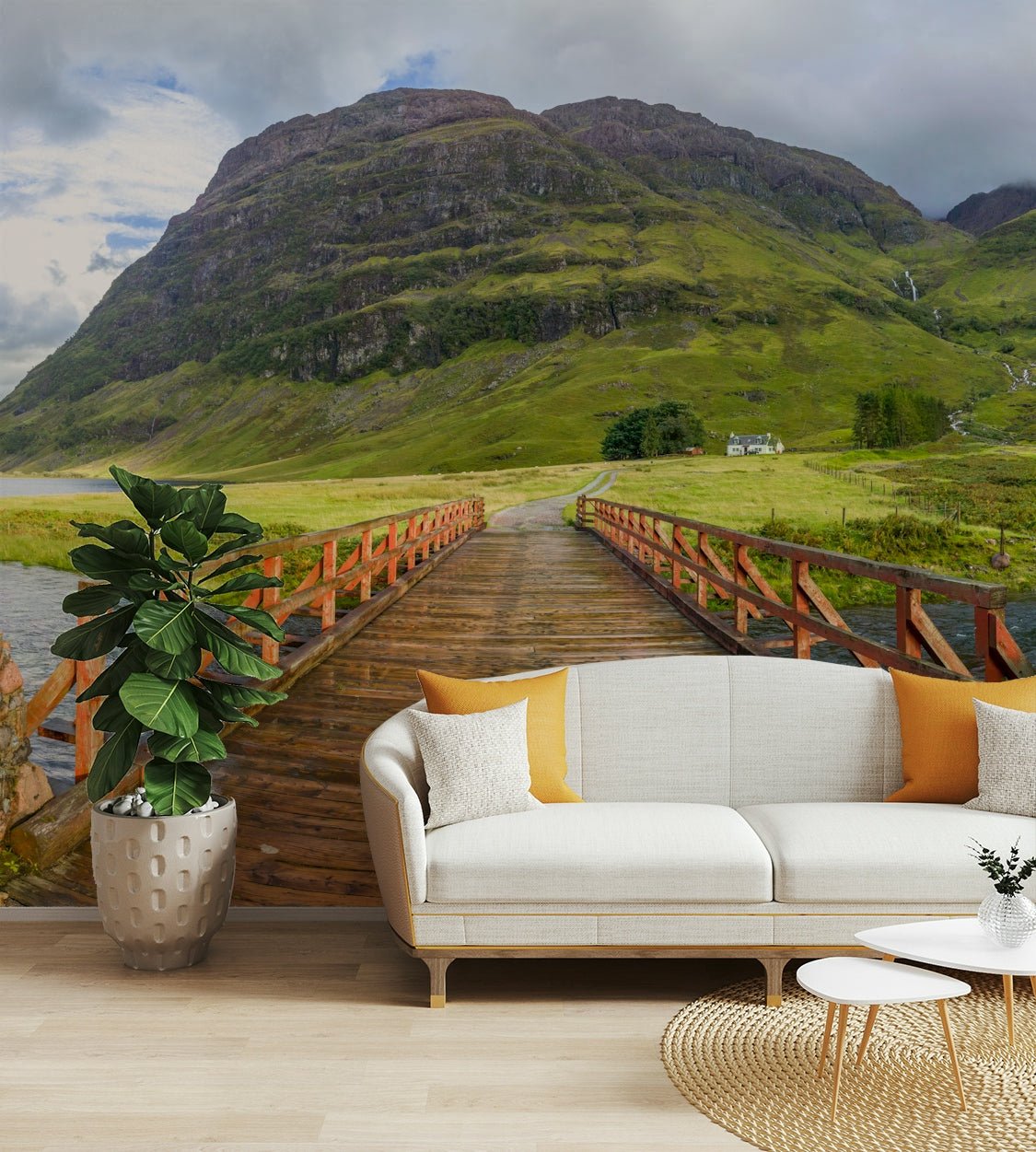 Highland Bridge to Serenity wall mural

