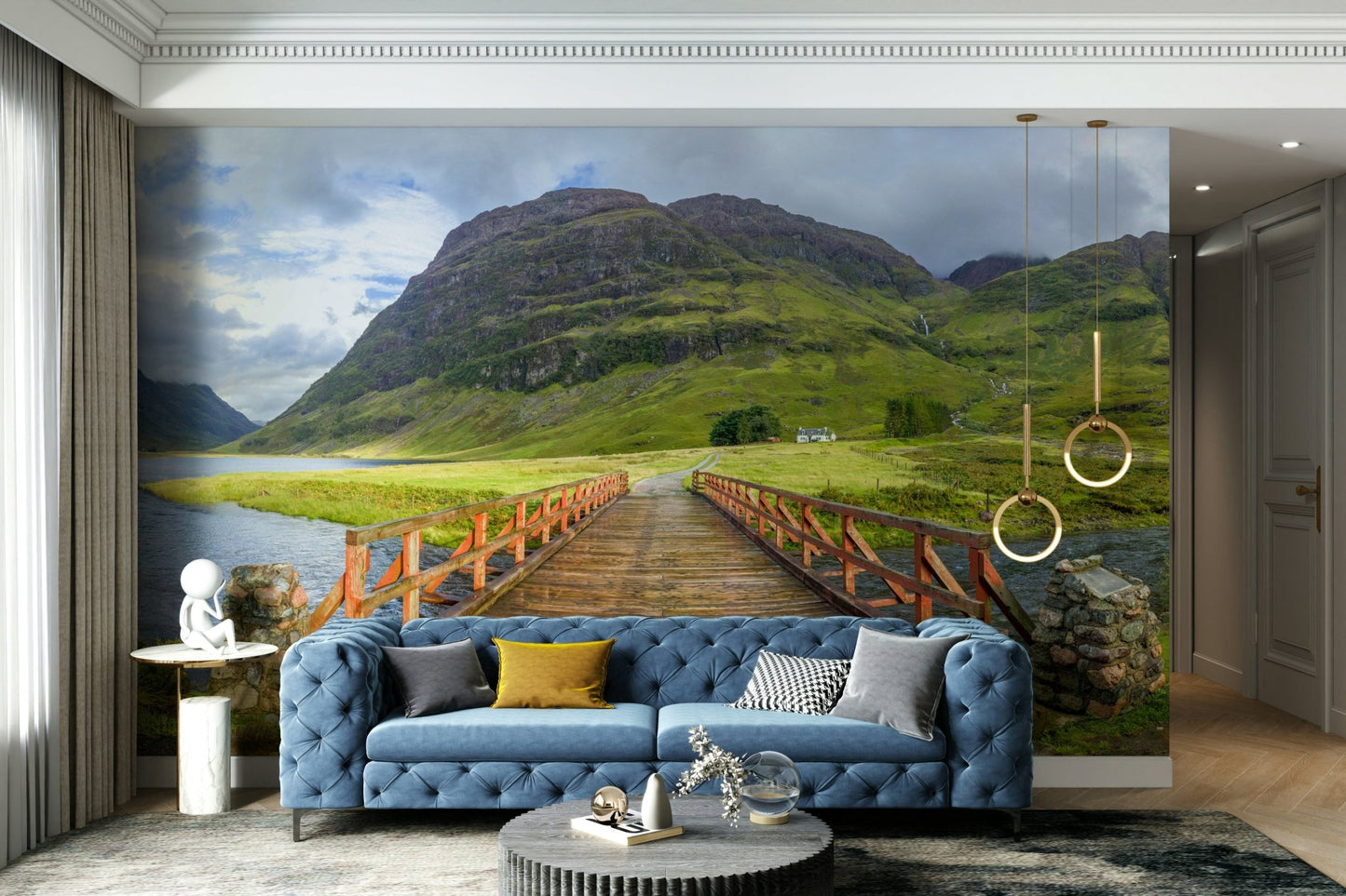 Scenic bridge mural in the highlands

