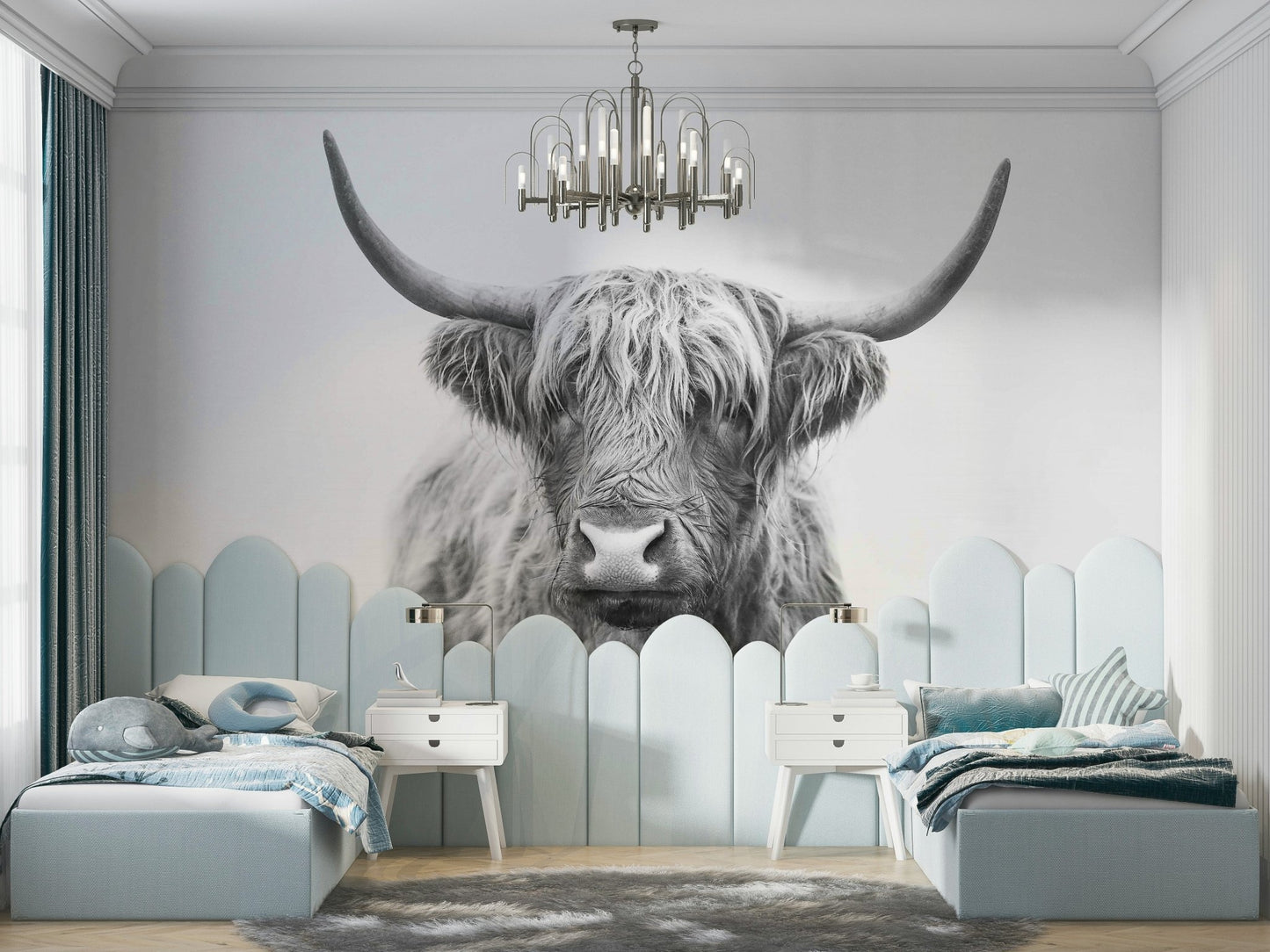Wall decor evoking the Scottish Highlands and nature.

