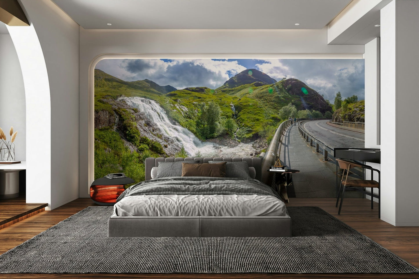 Powerful waterfall in the Scottish Highlands.

