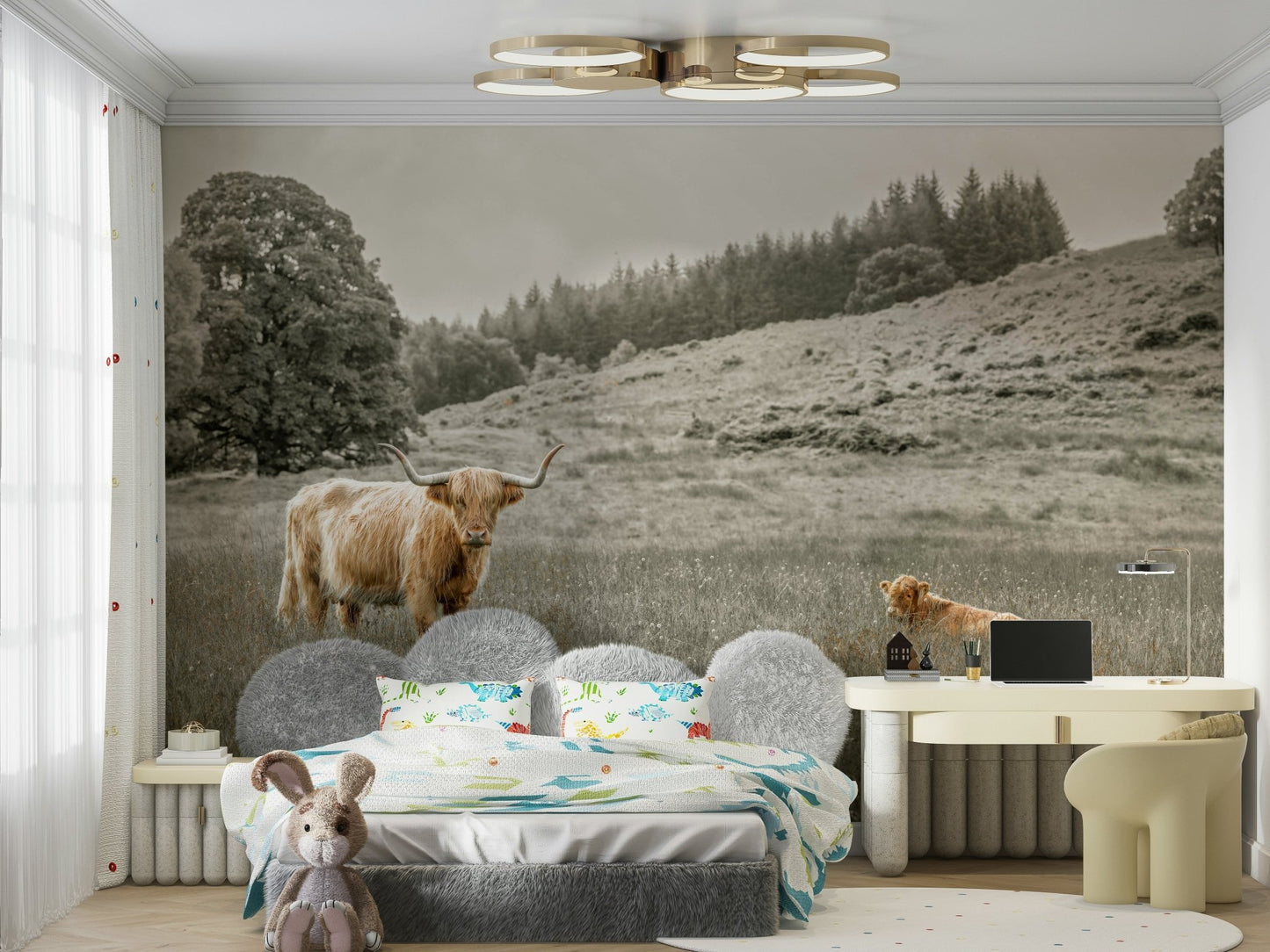 Natural outdoor cow wall backdrop
