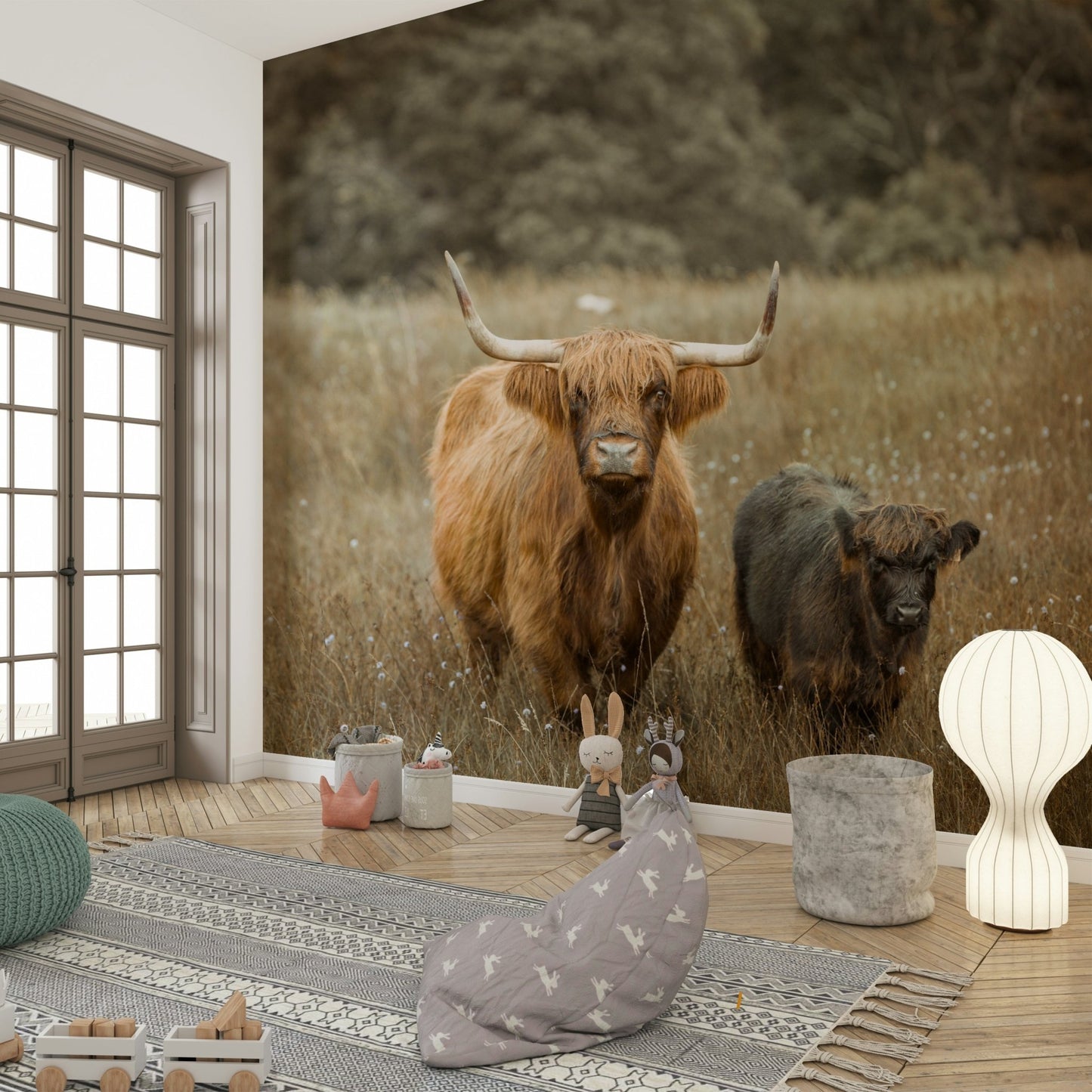 Beautiful Highland cow design to enhance your wall.


