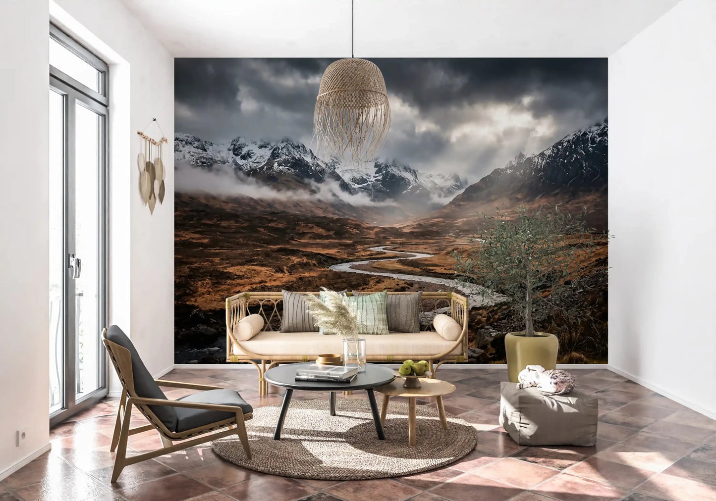 Hallway featuring Highlands' Embrace wall mural view
