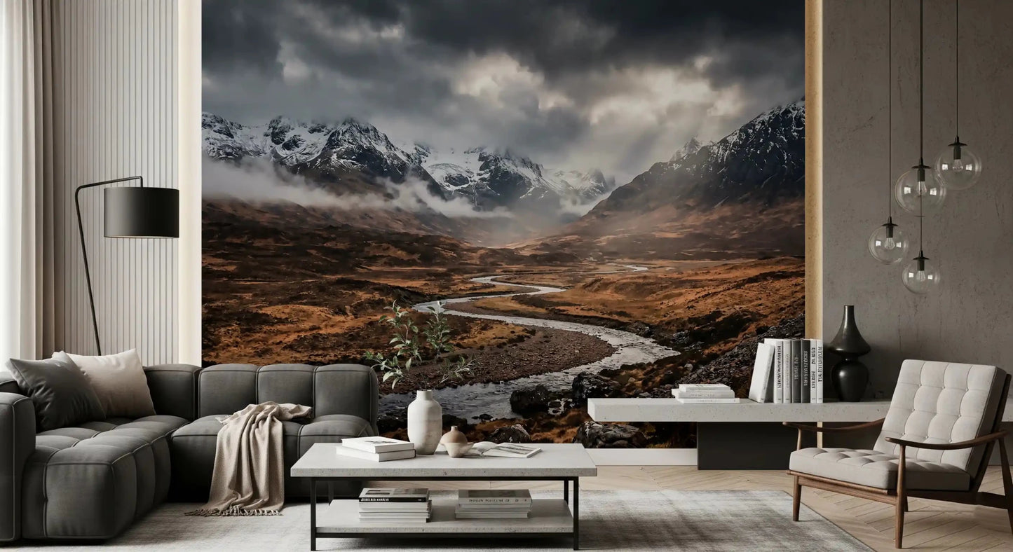 Layered sky and hills in Dramatic Embrace wall mural