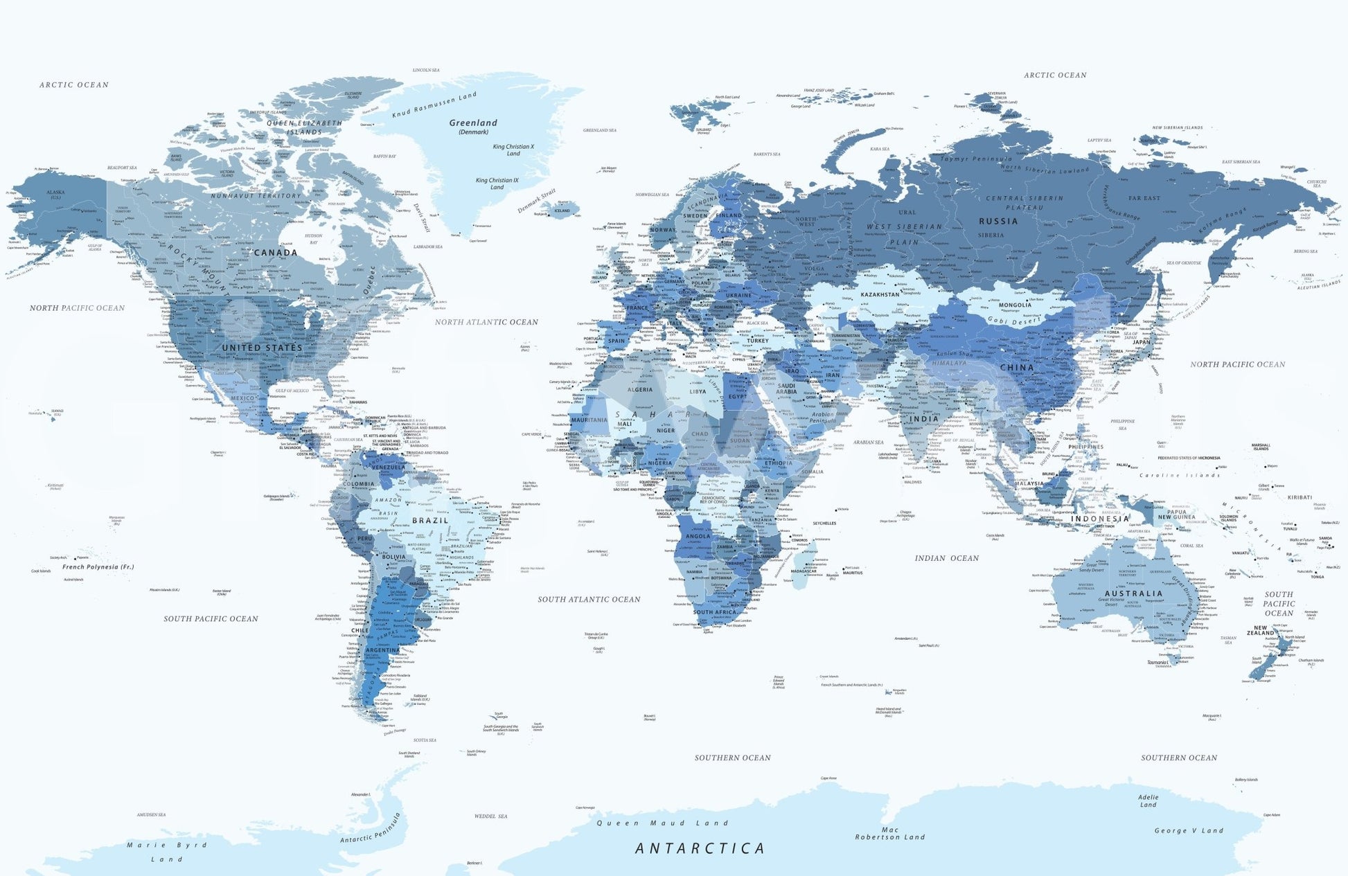 Sophisticated blue map mural wallpaper pattern

