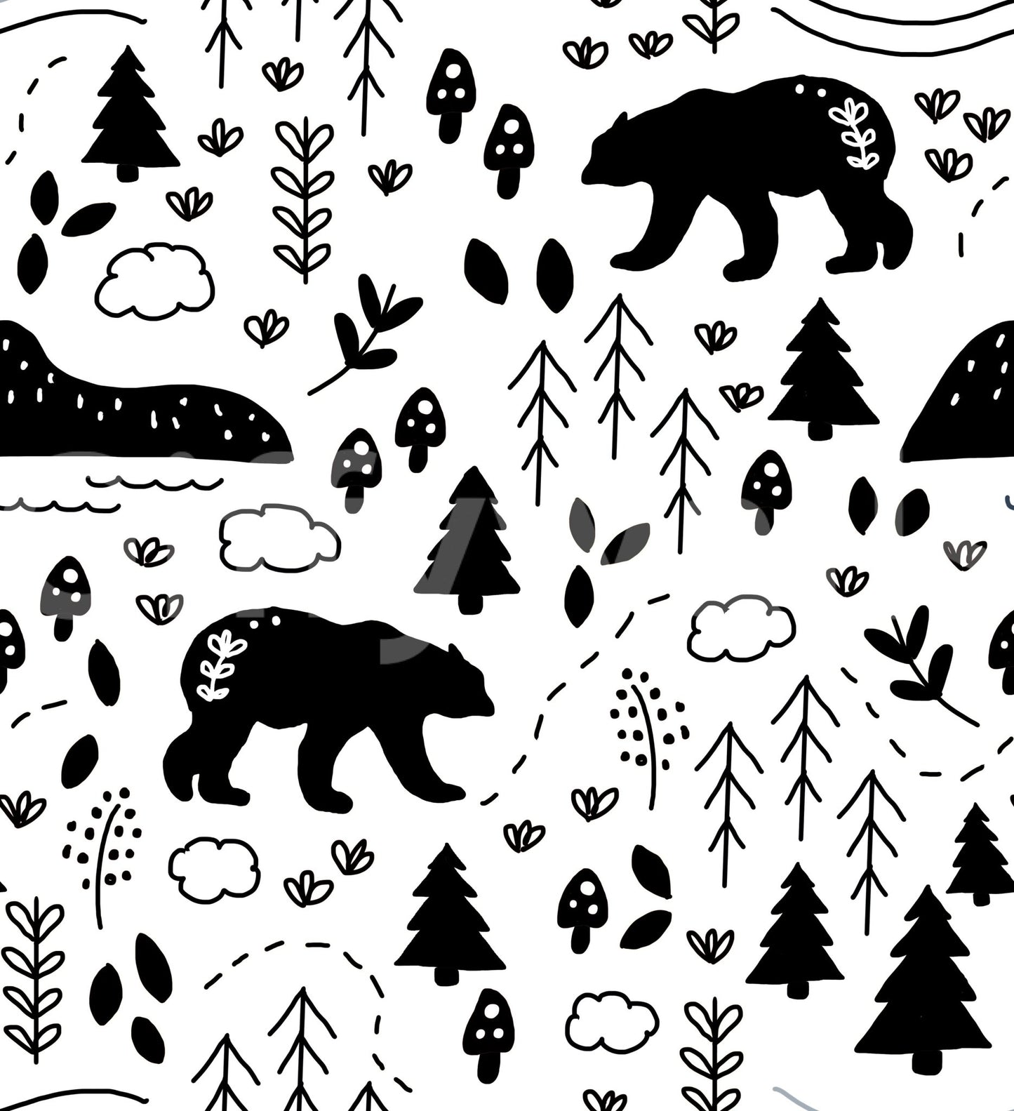 Lush green hiking trail wallpaper for serene interiors

